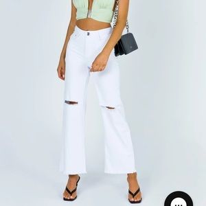 Princess Polly Cece Hammer Wide Leg Knee Rip Jeans